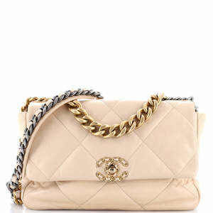 Chanel Large 19 Flap Bag Quilted Leather
